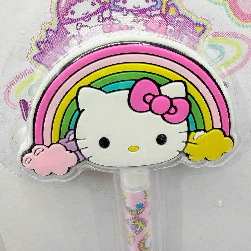 Sanrio Hello Kitty Keroppi Rainbow Novelty Pen Set 2pk Black Ink Kawaii Pens
